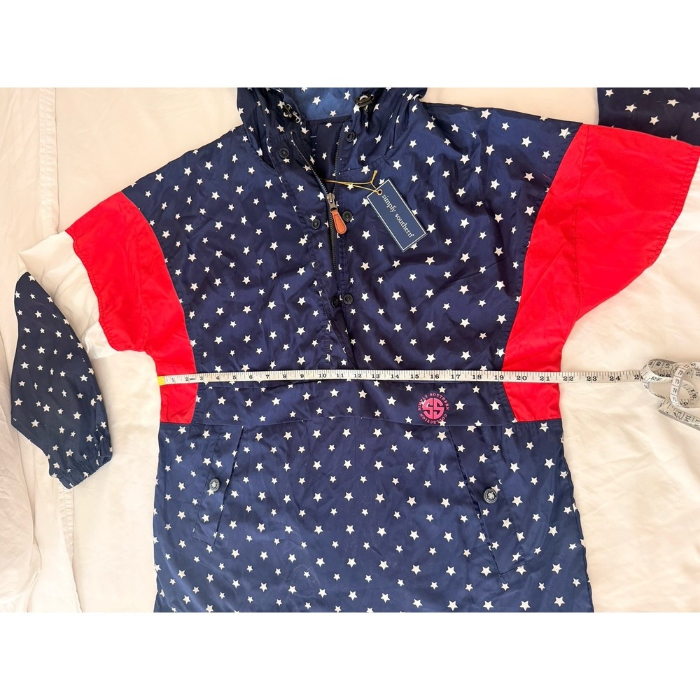 NWT SIMPLY SOUTHERN red white blue pullover popover windbreaker jacket American - Picture 3 of 9